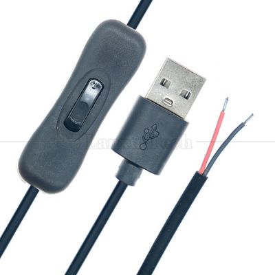 電源はオフ 1M USB A 男性から開ける 304 スイッチボタンを持つ缶詰の裸線充電ケーブル