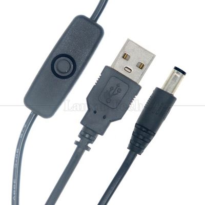 高品質の電源 ON OFF スイッチ USBからDC 5.5x2.1mm充電ケーブル