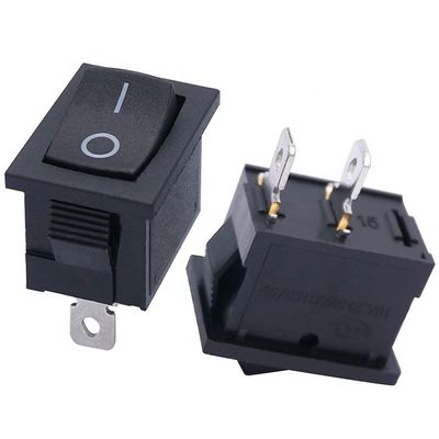 AC 6A/250V 10A/125V 黒 2ピン位置 オンオフのスナップ