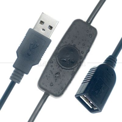 インディケーター ブルーライト 防水シリコンカバー プッシュ ボタン 男性から女性への電源スイッチ ON OFF USB拡張ケーブル