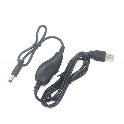 5VUSBからDC 5.5x2.1mm 12V出力明るさ制御 調節可能なディマー オンオフ スイッチケーブル LEDライトランプ扇風機