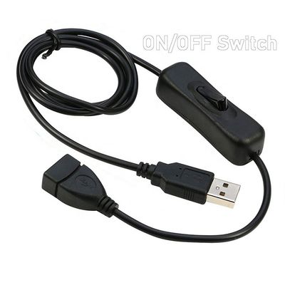 電源 ON OFF データ充電 LEDランプコンピュータのための男性から女性へのUSBスイッチケーブル