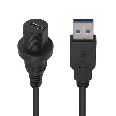 ミニUSB 男性からマイクロUSB 女性 防水拡張ケーブル 自動車 トラック ボート バイク パネル用
