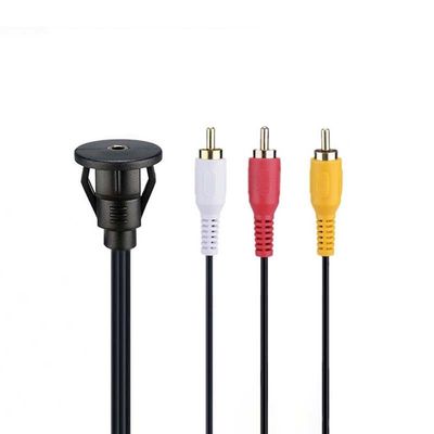 カスタム DC 3.5 から 3RCA 防水拡張ケーブル 自動車 トラック ボート モーターサイクルのコンピュータのためのフラッシュマウントパネル