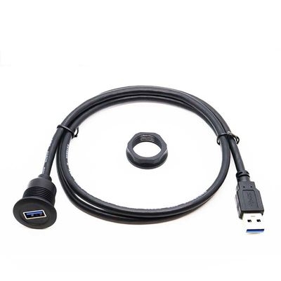 短頭USB3.0 男性から女性 防水拡張ケーブル 車用 トラック用 ボート用 バイク用 パネル付き