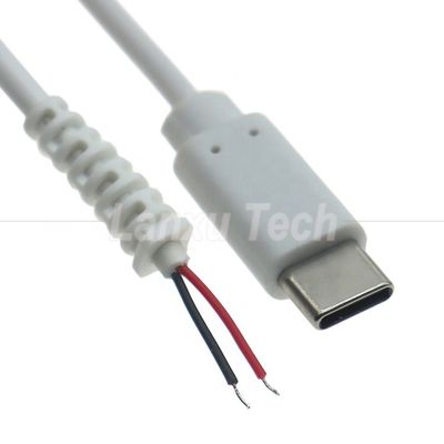 パーソナライゼーション USBタイプC 男性 女性から裸のワイヤー ストレンジリレーフ付きのピグテール端充電ケーブル