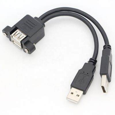 スクリューロックストッド 0.5m 1m 男性から女性 双 USB 2.0 パネルマウント拡張ケーブル