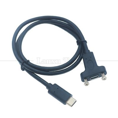 パーソナライズ USB3.1 Gen2 スクリューロックスタッド USBタイプC 3.1 パネルマウント拡張ケーブル