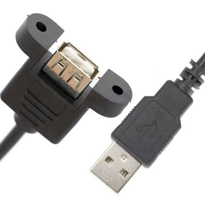 1ft 3ft 10ft スクリューロックスタッド 男性から女性パネルマウント USB 2.0タイプA拡張ケーブル