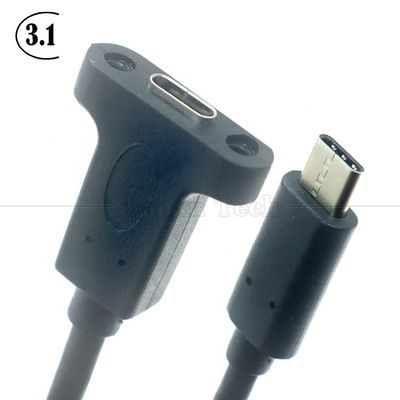 10Gbps 0.3m 1m 男性から女性タイプC 3.1 パネルマウント スクリューロックホール USB拡張ケーブル