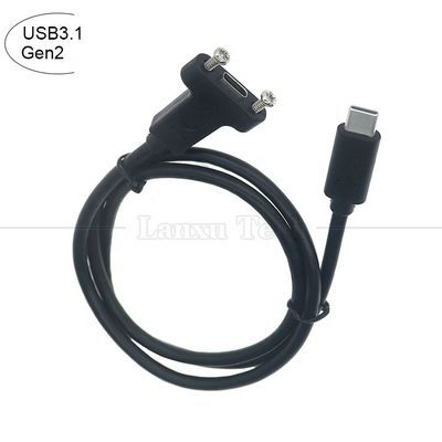 USB3.1 Gen2 10Gbps スクロールロック USBタイプC 男性から女性パネルマウント拡張ケーブル
