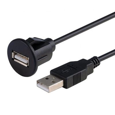CUSTOM 1M カーダッシュボード フラッシュ USB A 男性からUSB A 女性パネルマウントケーブル