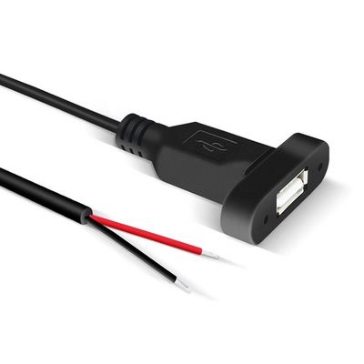 カスタムパネルマウントUSB 女性から裸のワイヤーに開いた端ケーブルを缶詰に
