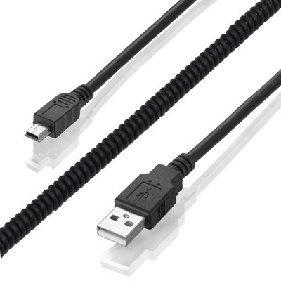 高品質のスプリング巻きデータ充電 ミニUSB2.0拡張充電ケーブル カメラPS3 カメラ