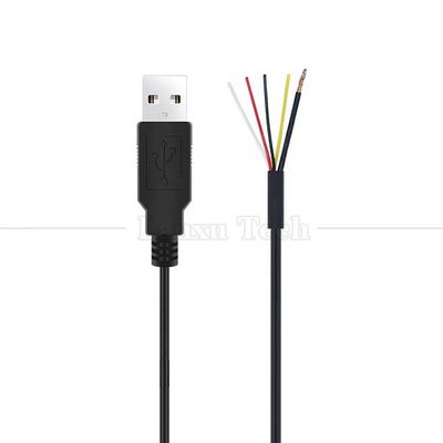 シールドUSB A 男性から4つの裸のワイヤー オープンエンドピグテールケーブル