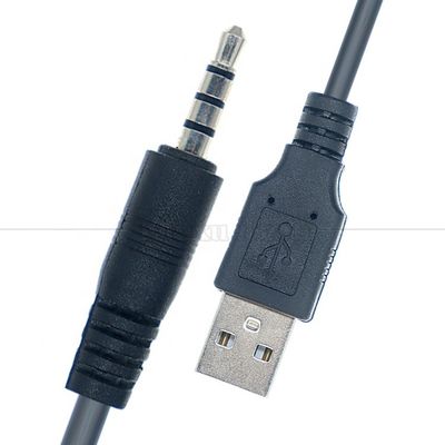 1M USBから3.5mm 4ポールDCオーディオジャック カースピーカー用拡張ケーブル