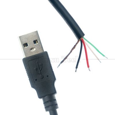 カスタムシールド USB 2.0 ストリップドワイヤの男性向けオープンエンドピグテールケーブル