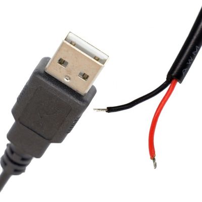 カスタムUSB2.0 男性開ける 脱毛 缶詰 裸 2 ワイヤーエンド 豚尾 電源ケーブル