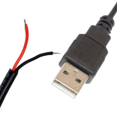 OEM USB 2.0 男性用 ストリップ 缶詰 溶接 裸 2 ワイヤ エンド ピグテール 充電ケーブル