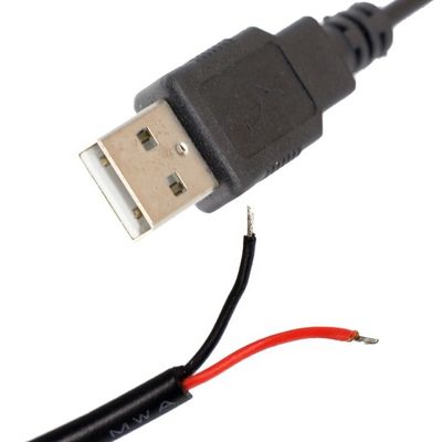 OEM USB 2.0 男性用 ストリップ 溶接 缶詰 裸 2 ワイヤ エンド ピグテール 電源充電ケーブル
