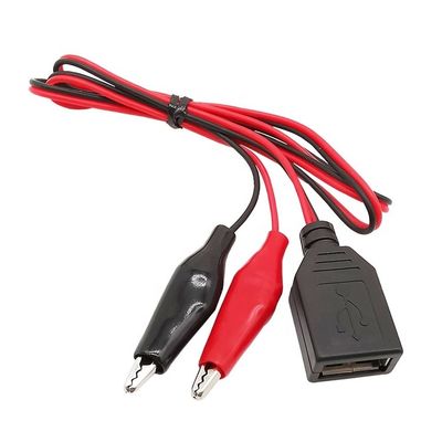 クロコディールクランプ アリガタークリップ USB 女性用試験線 アダプターケーブル