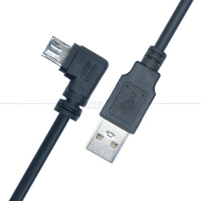 カスタマイズ 1m 2m 3m 90度 右角 Micro B V8 コネクタ USB拡張データ充電ケーブル