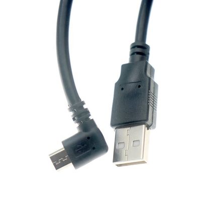 オーダーメイド 1m 2m 3m 5m 90度 左角 マイクロB 5pからUSB A 男性ケーブル