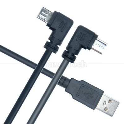 1M 2M 3M 5M データ充電 90度 右上左下角 マイクロV8USBケーブル