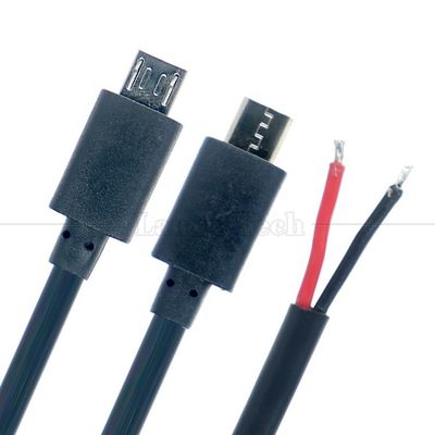 重電流 20AWG 5A 裸線 オープン修理 ラズベリーパイセンサー用のマイクロUSBピグテールケーブル
