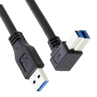 高速 5Gbps 90度 右角 USB 3.0 A 男性からUSB B型プリンターケーブル