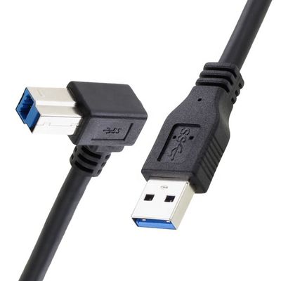 高速 5Gbps 90度 右角 USB 3.0 A 男性からUSB B型ケーブル エプソンHPプリンタ
