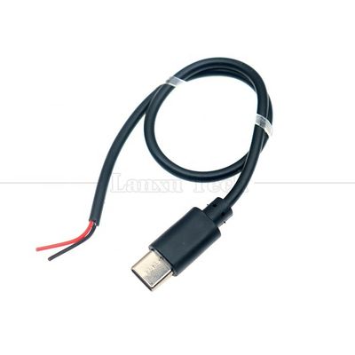 カスタムデータ充電 2 4コア USBタイプC 男性 女性から脱いで開いたワイヤエンドピグテールケーブル