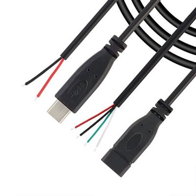 OEM 2 4コア USBタイプC 男性 女性 脱ぎ開いたワイヤエンド ピンテールケーブル
