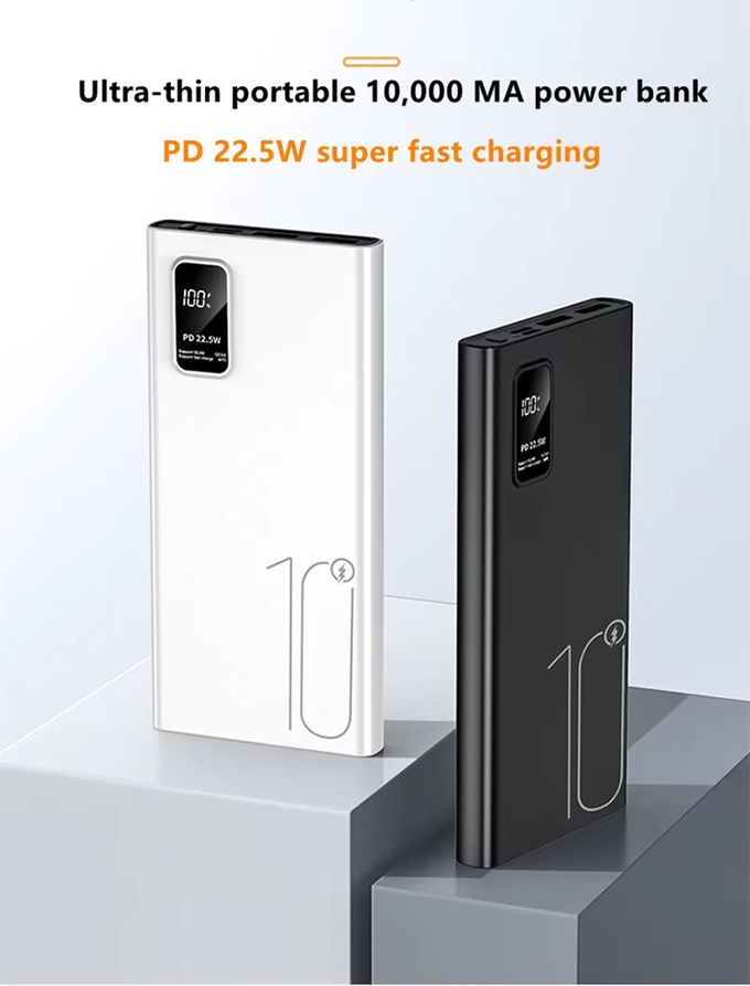 屋外ポータブル 10000mah パワーバンク LEDディスプレイ PD QC3.0 22.5W 急速充電 スリム パワーバンク 10000mAh iPhone 15用のUSB-C充電器 1