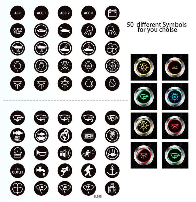 12mm 16mm 19mm 22mm 25mm 28mm 30mm 40mm 押すボタンのスイッチ 固定 瞬間の照明 防水ボタンのスイッチ 2