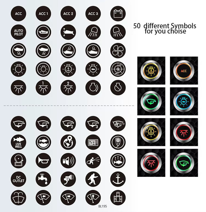 12mm 16mm 19mm 22mm 25mm 28mm 30mm 40mm 押すボタンのスイッチ 固定 瞬間の照明 防水ボタンのスイッチ 1